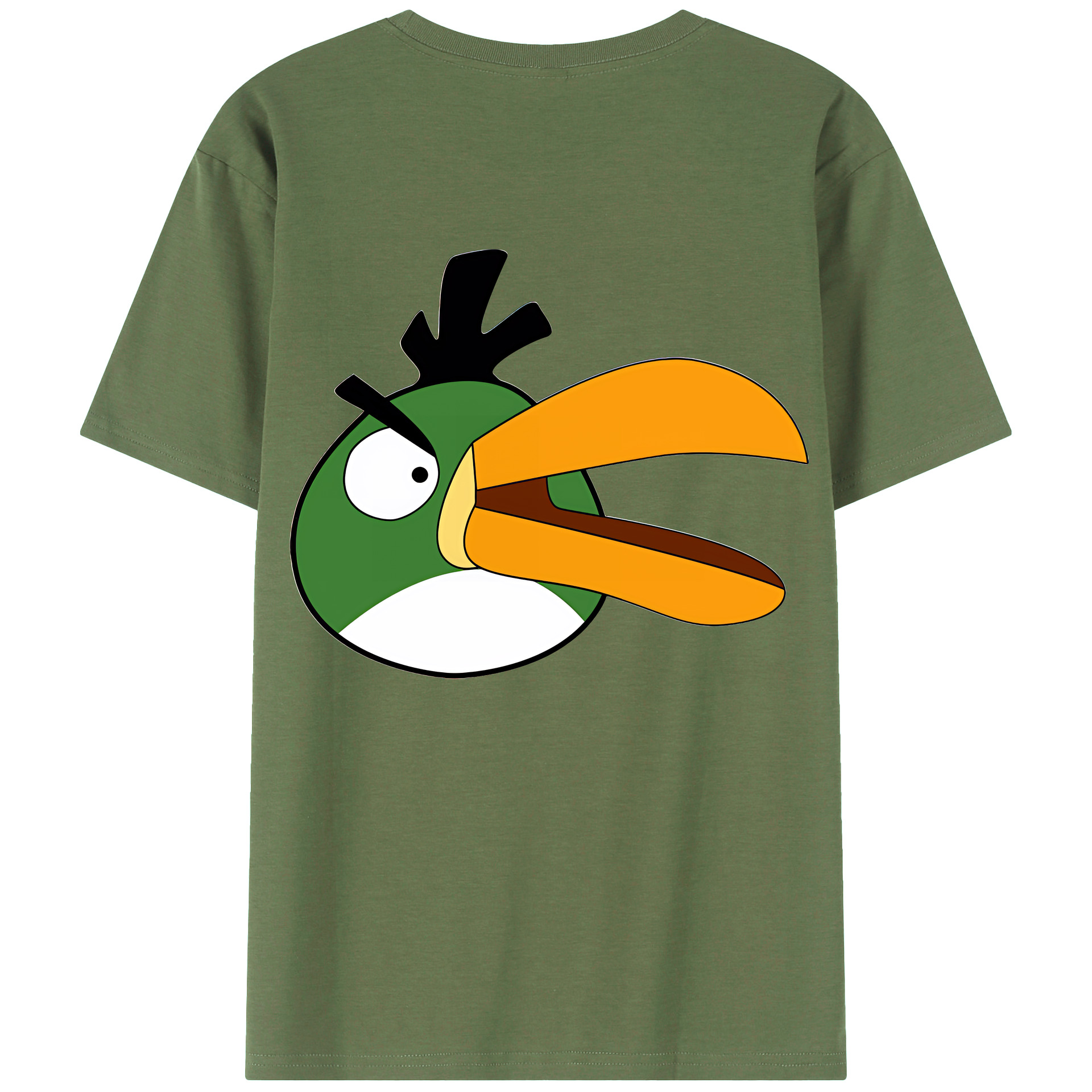 （画像用） Angry Birds アングリーバード 綿100％ メンズ半袖Tシャツ（バックプリント） 通気性